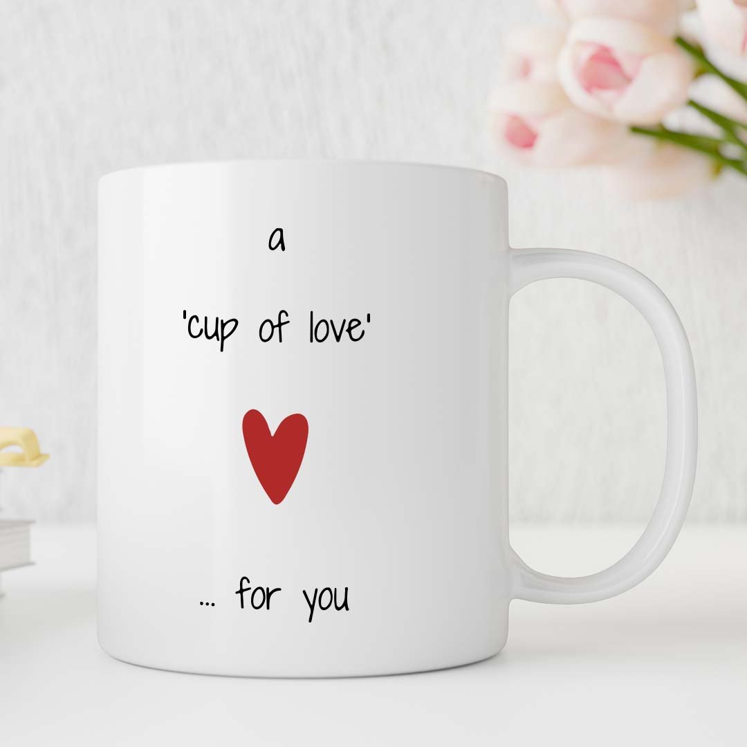 XOXO Love Printed White Ceramic Coffee Mug (350 ml)-Giftii